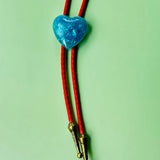 Heart Bolo Tie - Blue + Orange
