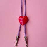 Heart Bolo Tie - Red