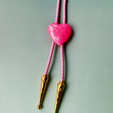 Heart Bolo Tie - Pink