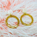 Large Circle Drop Earrings (Multiple Colours)