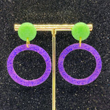 Large Circle Drop Earrings (Multiple Colours)