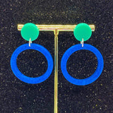 Large Circle Drop Earrings (Multiple Colours)