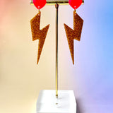 Lightning Bolts - Neon Pink + Gold