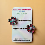 Blossom Bobby Pins - Multi Glitter w/Silver