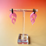 Small Flame Hoops - Pink