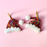 Santa Hat Hoops - Red, Gold, Blue Glitter
