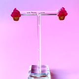 Cupcake Studs - Magenta