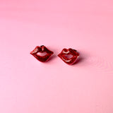 Lip Studs - Red Glitter