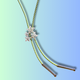 Star Bolo Tie - Silver Glitter + Green