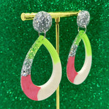 Pink & Green Teardrops