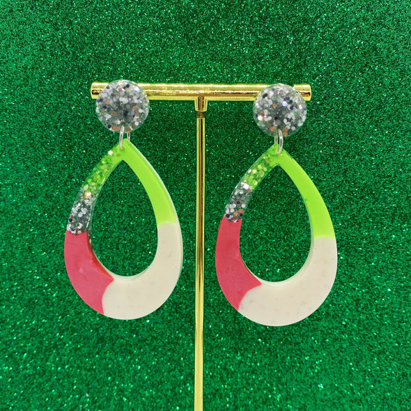 Pink & Green Teardrops