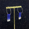 Blue White Glitter Silver Hoops