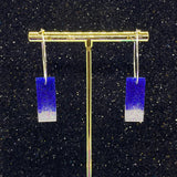 White Blue Silver Hoop Earrings